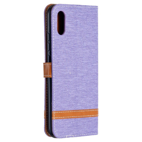 Чохол-книжка Color Matching Denim Texture на Xiaomi Redmi 9A - фіолетовий