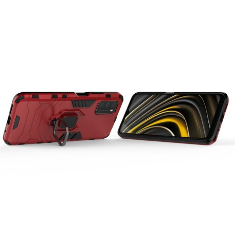 Протиударний чохол HMC Magnetic Ring Holder для Xiaomi Poco M3 - червоний