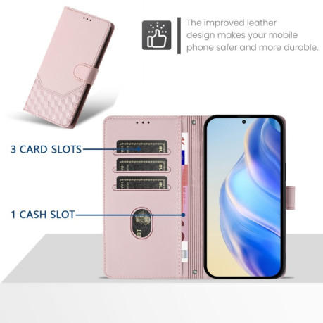 Чохол-книжка Embossing Stripe RFID для Realme 13+ 5G/13 Pro 5G/13 Pro+ - рожевий
