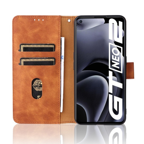 Чехол-книжка Solid Color Skin Feel на Realme GT NEO 3T/GT 2/ GT Neo 2 - коричневый