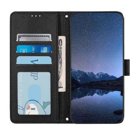Чехол-книжка Cat Embossing Pattern на Realme GT 7 Pro 5G - черный