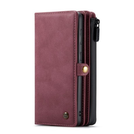 Шкіряний чохол-гаманець CaseMe 018 на Samsung Galaxy S21 FE - червоний