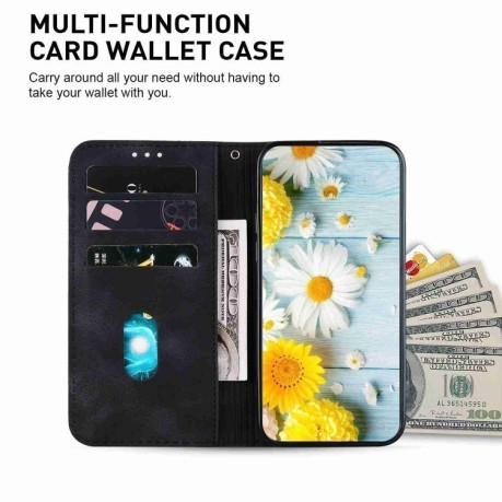 Чехол-книжка Lily Embossed Leather для  Samsung Galaxy S25+ 5G 5G - черный