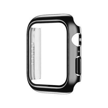 Протиударна накладка із захисним склом Electroplating Monochrome для Apple Watch Series 6/5/4/SE 44mm - чорна