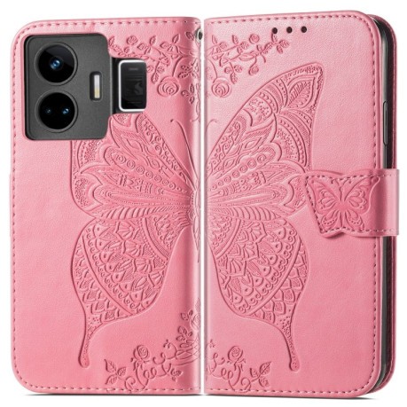 Чехол-книжка Butterfly Love Flower Embossed на Realme GT Neo 5 5G / GT3 5G - розовый
