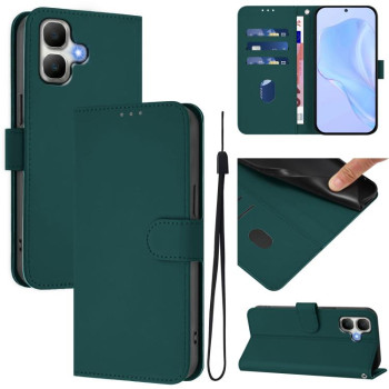 Чохол-книжка з м'яким покриттям (Skin Feel) зі шнурком на Infinix Smart 20 4G / X6840 — темно-зелений