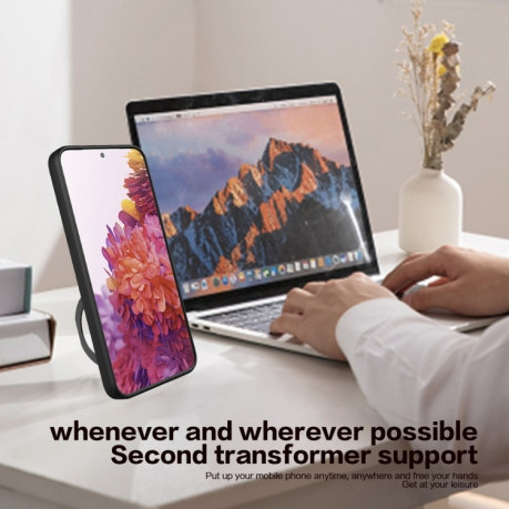 Противоударный чехол CD Texture Sliding Camshield Magnetic Holder на Vivo V23e 4G / 5G - фиолетовый