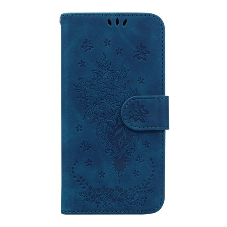 Чехол-книжка Butterfly Rose Embossed на Samsung Galaxy M53 5G - синий