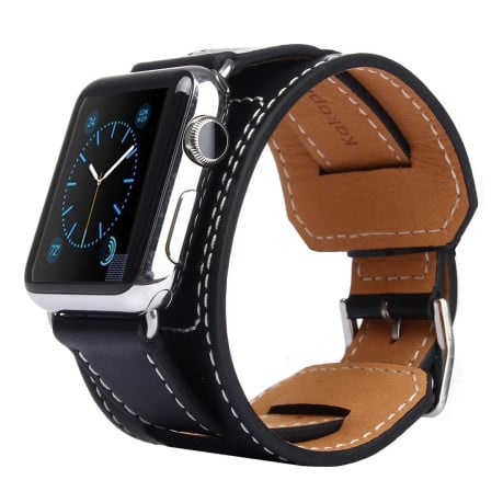 Кожаный Ремешок Kakapi Style Black для Apple Watch 42 mm