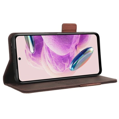 Чохол-книжка Magnetic Clasp Flip для Xiaomi Redmi Note 12S 4G - коричневий