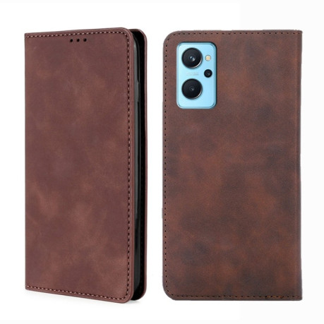 Чехол-книжка Retro Skin Feel Business Magnetic на Realme 9i/OPPO A76/A96 - коричневый