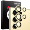 Защитное стекло NORTHJO Glitter Camera Lens Protector Tempered Glass Metal Ring на Samsung Galaxy S25 Ultra 5G - золотое