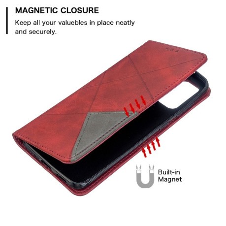 Чохол-книжка Rhombus Texture на Samsung Galaxy S20 -червоний