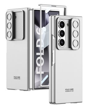 Противоударный чехол GKK Ultra-thin Sliding Window для Samsung Galaxy  Fold 6 - серебристый