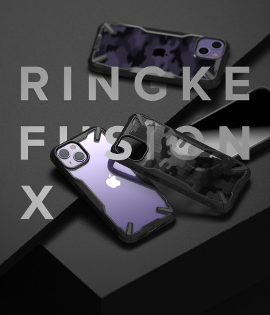 Оригинальный чехол Ringke Fusion X Design durable на iPhone 14/13 - Camo black