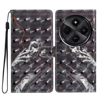 Чехол-книжка 3D Painting для Xiaomi Redmi A4 5G - Skull