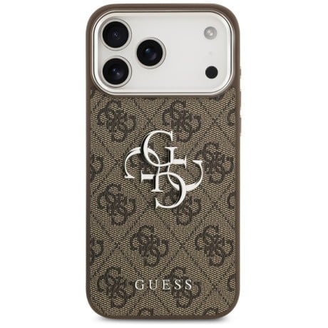 Оригинальный чехол Guess 4G Big Logo на iPhone 17 Pro Max - Brown - Silver