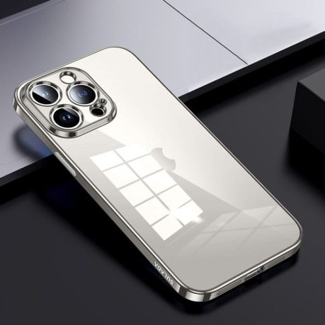 Чехол SULADA Shine Through Series Plating TPU на iPhone 15 Pro - серый