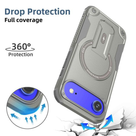 Противоударный чехол Armor Magsafe Holder PC Hybrid TPU для iPhone Air - серый