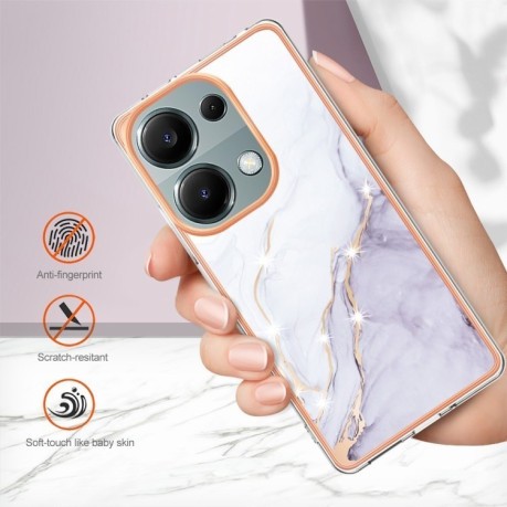 Противоударный чехол Electroplating IMD для Xiaomi Redmi Note Redmi Note 14S/ 13 Pro 4G / POCO M6 Pro 4G - White