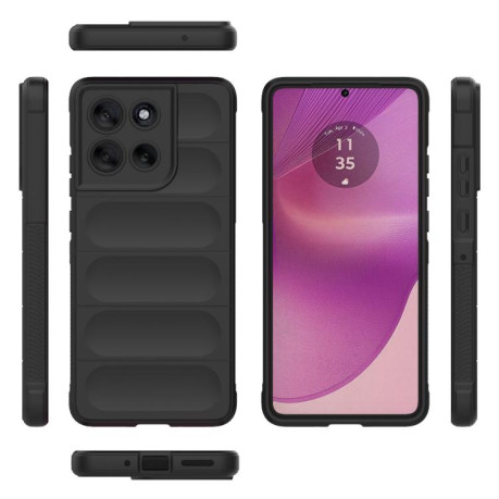 Силиконовый чехол Magic Flannel на Motorola Moto G86 5G - черный