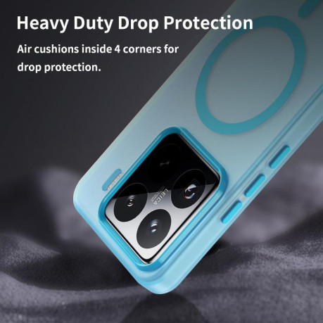 Протиударний чохол MagSafe Frosted Translucent TPU + PC для Xiaomi 15 Pro - синій