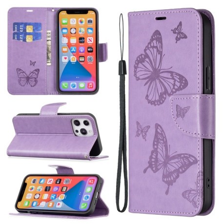 Чехол-книжка Butterflies Pattern для Xiaomi 13 Lite / Civi 2 - фиолетовый