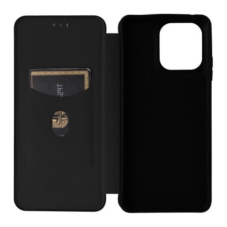 Чохол-книжка Carbon Fiber Texture на Motorola Moto G56 - чорний