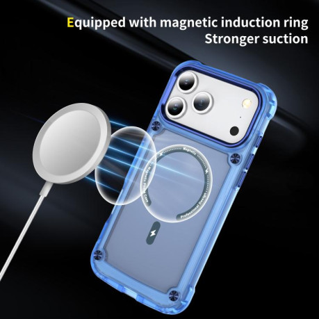 Противоударный чехол Skin Feel TPU + PC MagSafe Magnetic для iPhone 17 Pro - синий