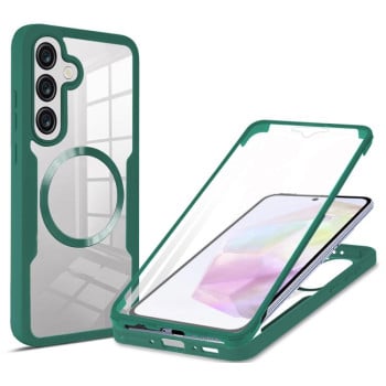 Противоударный чехол CD Texture MagSafe для Samsung Galaxy A36 / A56 5G - зеленый