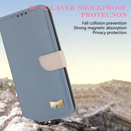 Чехол-книжка Metal Bow Leather для Xiaomi Redmi Note 14 4G 164.84mm -  голубой