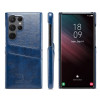Шкіряний чохол Fierre Shann Retro Oil Wax на Samsung Galaxy S24 Ultra 5G - синій