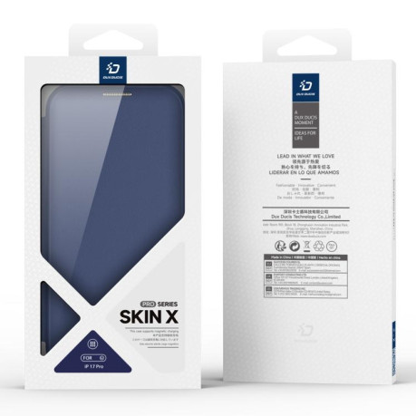 Чохол-книжка DUX DUCIS Skin X Pro Series Magsafe на iPhone 17 Pro - синій