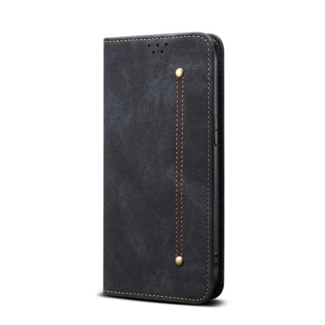 Чохол книжка Denim Texture Casual Style на Motorola Edge 60 Fusion - чорний
