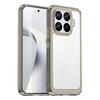 Противоударный чехол Colorful Acrylic Series с цветной силиконовой боковиной на Xiaomi 17T 5G — прозрачный/серый
