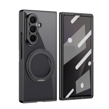 Чохол Escase з магнітним кільцем і вбудованою плівкою на Samsung Galaxy Fold8 Ultra 5G — чорний