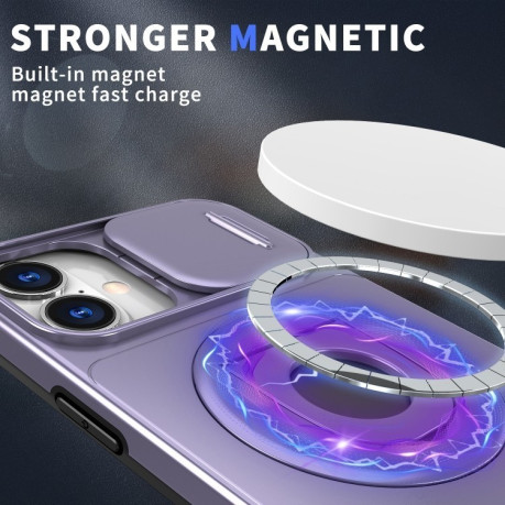 Противоударный чехол Camshield MagSafe Ring Holder Armor для iPhone 16 - фиолетовый