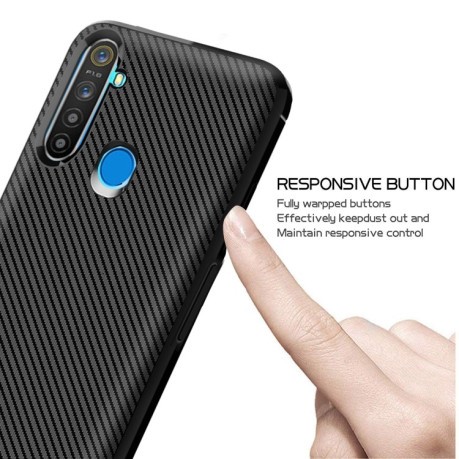 Протиударний чохол Carbon Fiber Texture Protective Case на Realme C3/Realme 5/6i/5i - чорний