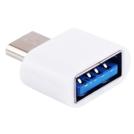 Адаптер Plastic USB-C / Type-C Male to USB 2 OTG Data Transmission Charging Adapter - чорний - білий