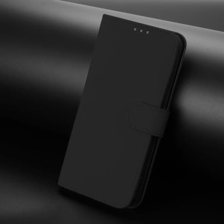 Чехол-книжка с мягким покрытием (Skin Feel) со шнурком на Xiaomi Poco M7 4G 169mm - черный