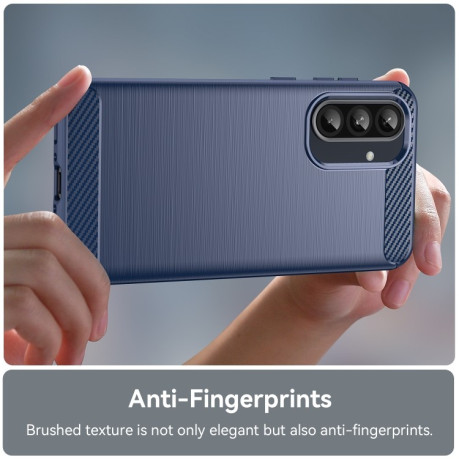 Протиударний чохол Brushed Texture Carbon Fiber  для Samsung Galaxy A36 5G - синій