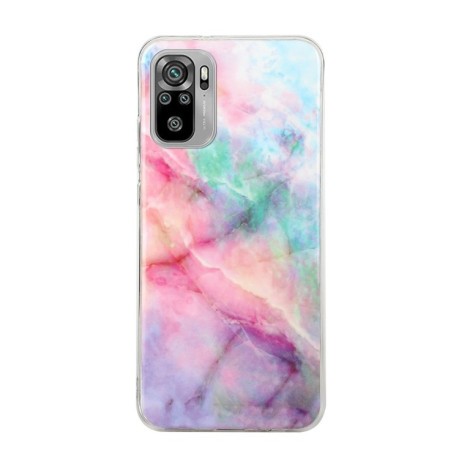 Чехол Marble Pattern Soft на Xiaomi Redmi Note 10/10s/Poco M5s - Pink Green