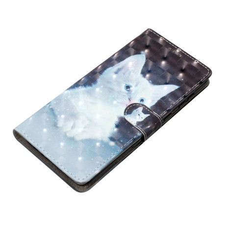 Чехол-книжка 3D Painting для Samsung Galaxy A36 5G - White Cat