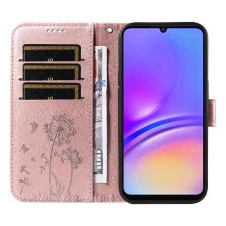 Чехол-книжка Dandelion Embossed Pattern Flip Leather на Samsung Galaxy A07 5G - золото