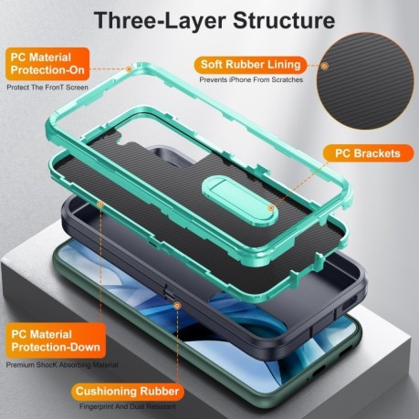 Противоударный чехол 3 in 1 Rugged Holder для Samsung Galaxy S23 5G - темно-синий