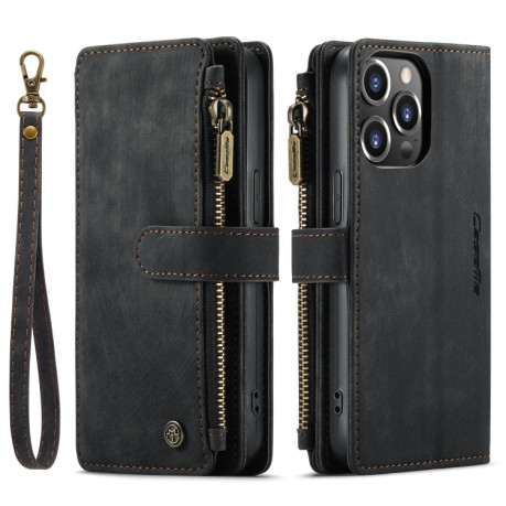 Кожаный чехол-кошелек CaseMe-C30 для  iPhone 14 Pro Max - черный