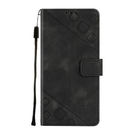 Чехол-книжка Skin-feel Embossed для OPPO Reno 8 5G - черный