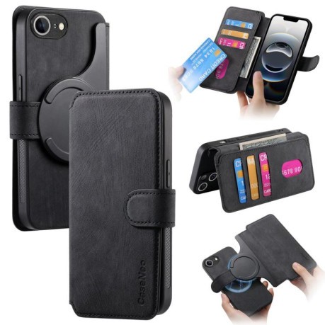 Чехол-книжка CaseNeo MagSafe RFID Anti-theft Retro Leather для iPhone 16e - черный