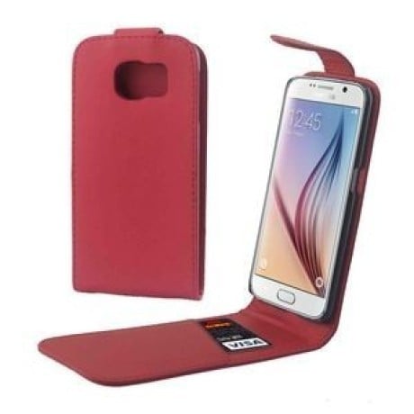 Шкіряний фліп чохол Colorful Vertical Flip Magnetic Button Samsung Galaxy S6 / G920 (Red)