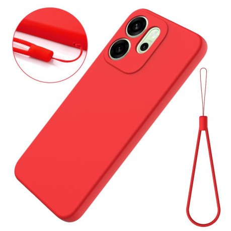 Силиконовый чехол Solid Color Liquid Silicone для OPPO Reno15 Pro 5G Global — красный